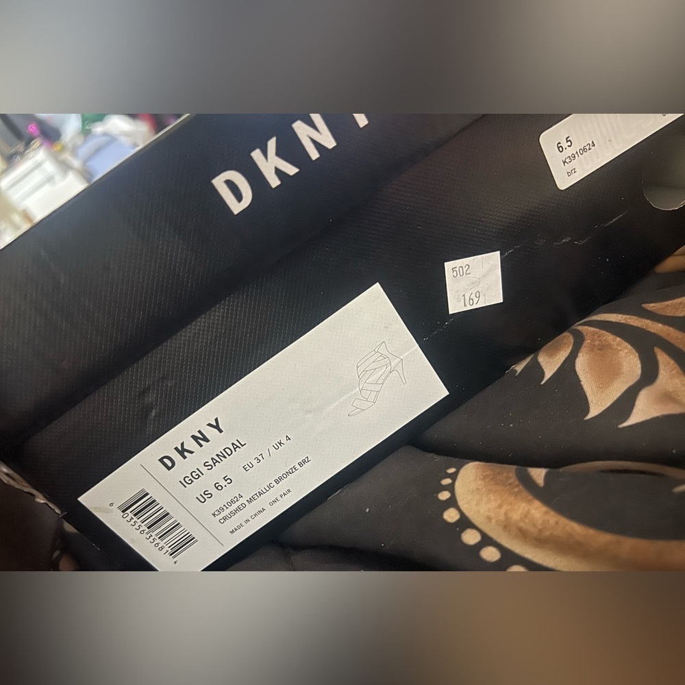 DKNY Brown High Heel Sandals with Strappy Design - Picture 4 of 4